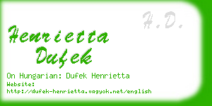 henrietta dufek business card